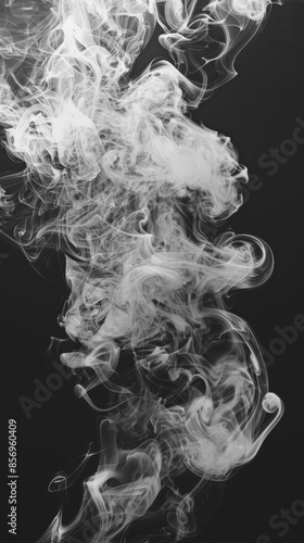 White smoke swirling on black background © iVGraphic