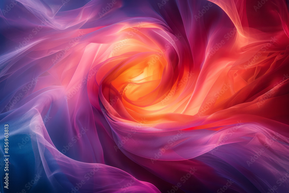 Abstract composition of a curved continuum with vibrant, flowing hues, Abstract composition of a curved continuum with vibrant, flowing hues,