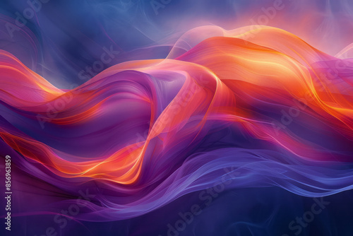 Wallpaper Mural Abstract digital art featuring a journey with flowing lines and vibrant color gradients, Torontodigital.ca