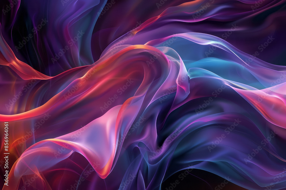 Abstract forms with flowing lines and luminous gradients in digital art, Abstract forms with flowing lines and luminous gradients in digital art,