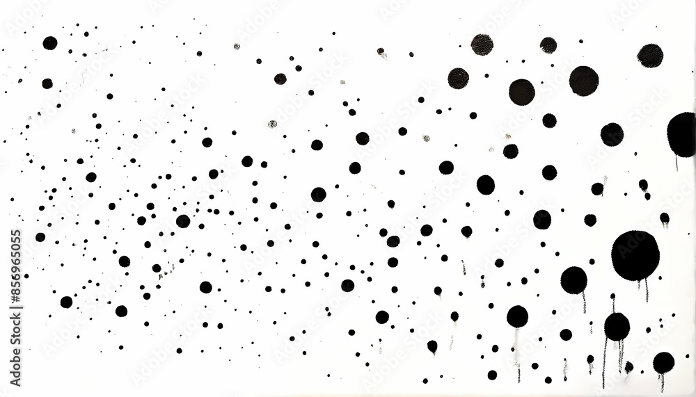 Black ink spots in a white background, AI Generated Black ink spots in a white background, AI Generated