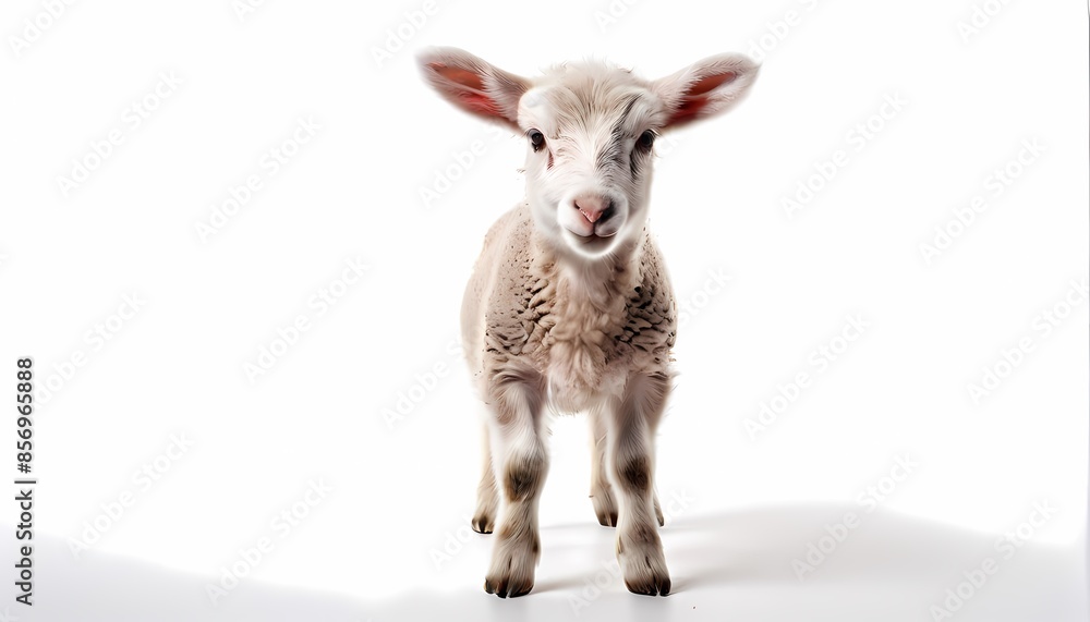 Fototapeta premium Lamb on white background, Ai Generated
