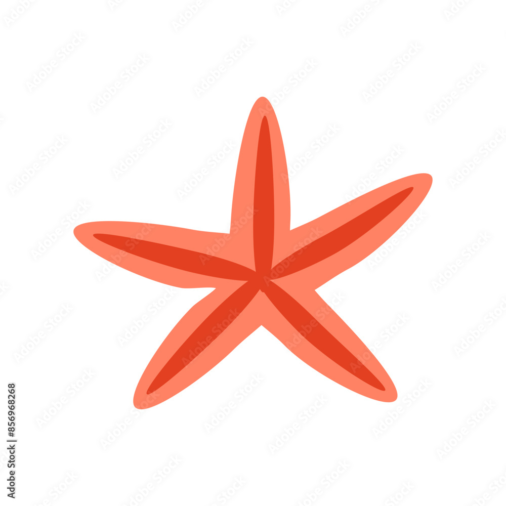 Coral starfish, sea animal, beach - vector flat illustration Coral starfish, sea animal, beach - vector flat illustration