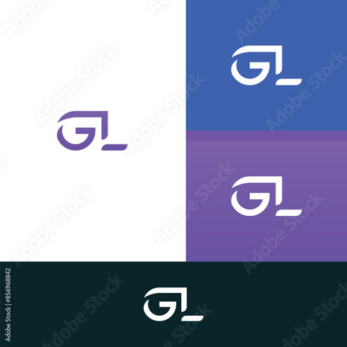 GL, LG letter logo design template elements. Modern abstract digital alphabet letter logo.