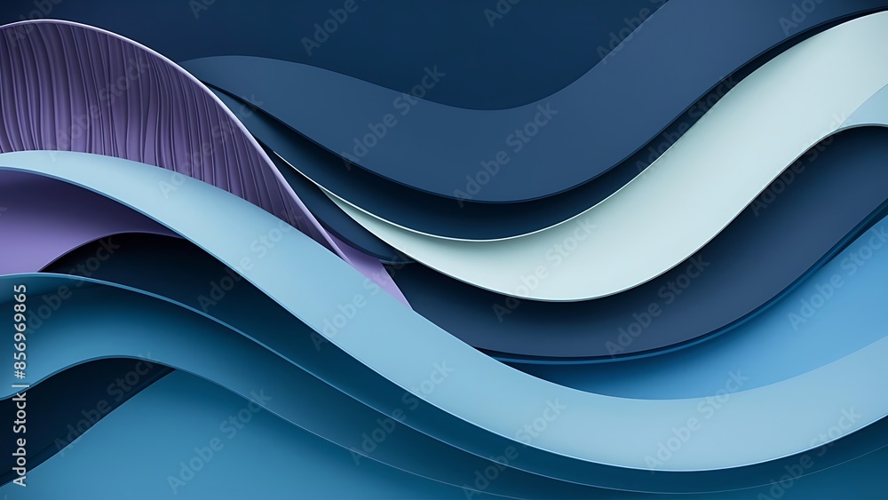 Fototapeta premium Abstract wallpaper created from Blue 3D Undulating lines. Colorful 3D Render