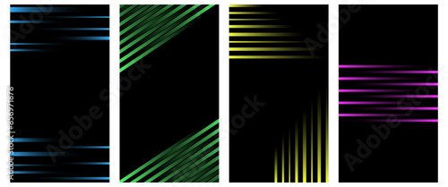 Abstract Gradient Poster Background Vector Set. A minimalist cover template with a bright perspective of a collection of geometric shapes. Perfect design for social media, cover, banner, flyer