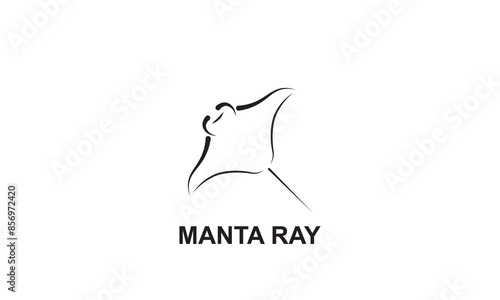 Manta Ray logo design, Manta Ray fish logo,icon.