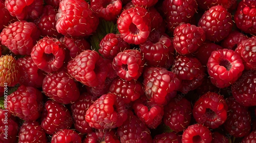 Sweet and Juicy Raspberries in Close-up Natural Light Sweet and Juicy Raspberries in Close-up Natural Light
