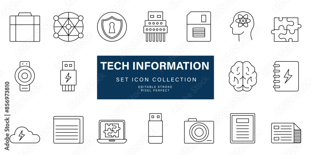Tech Information icon set Tech Information icon set