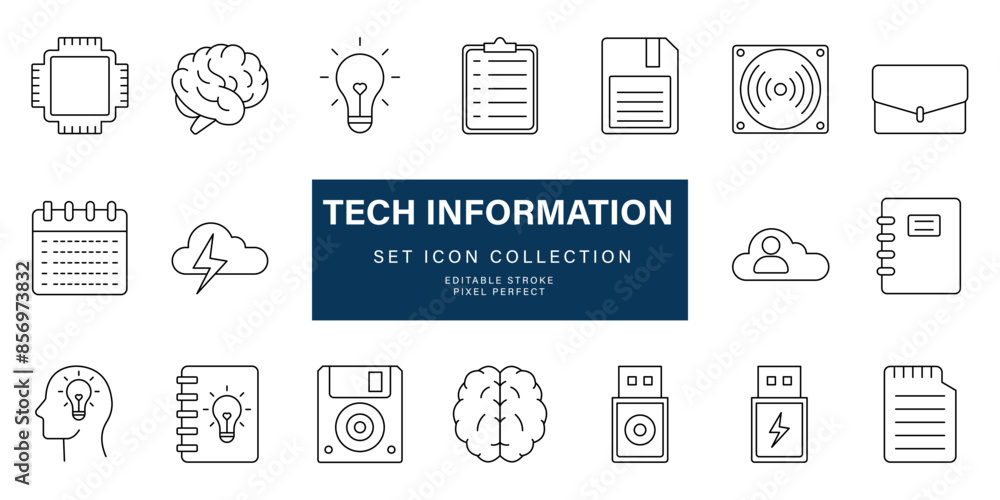 Tech Information icon set Tech Information icon set