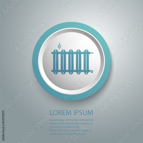 The radiator icon, the logo on a white background flat vector sign
