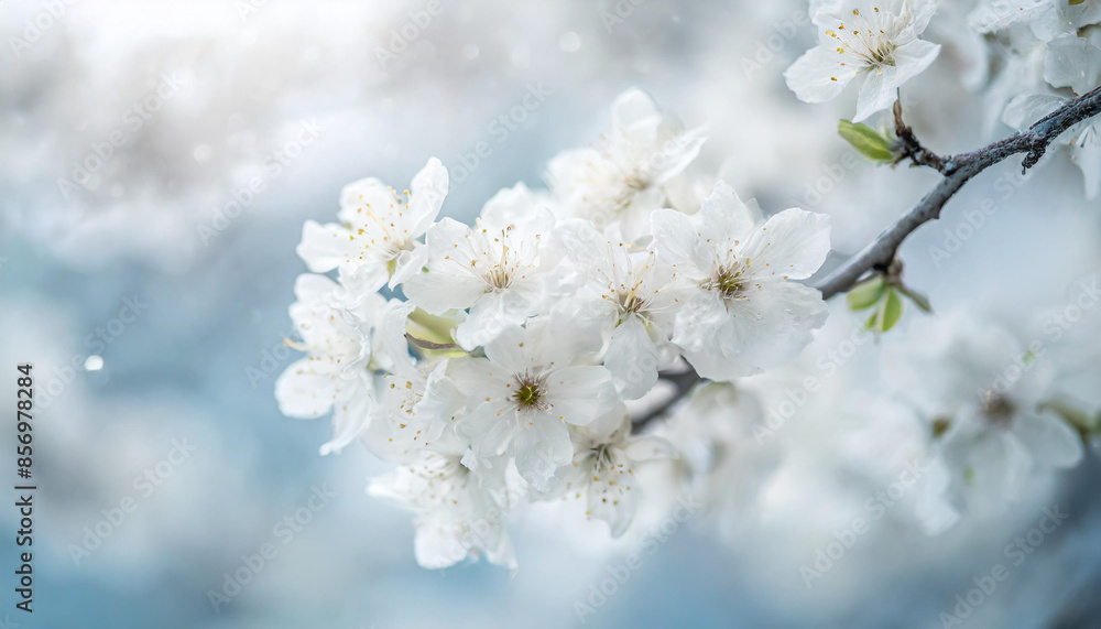 Spring. Blossoming tree brunch with white flowers Spring. Blossoming tree brunch with white flowers