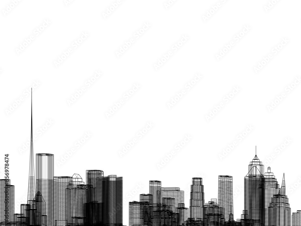 Fototapeta premium city architecture vector 3d illustration