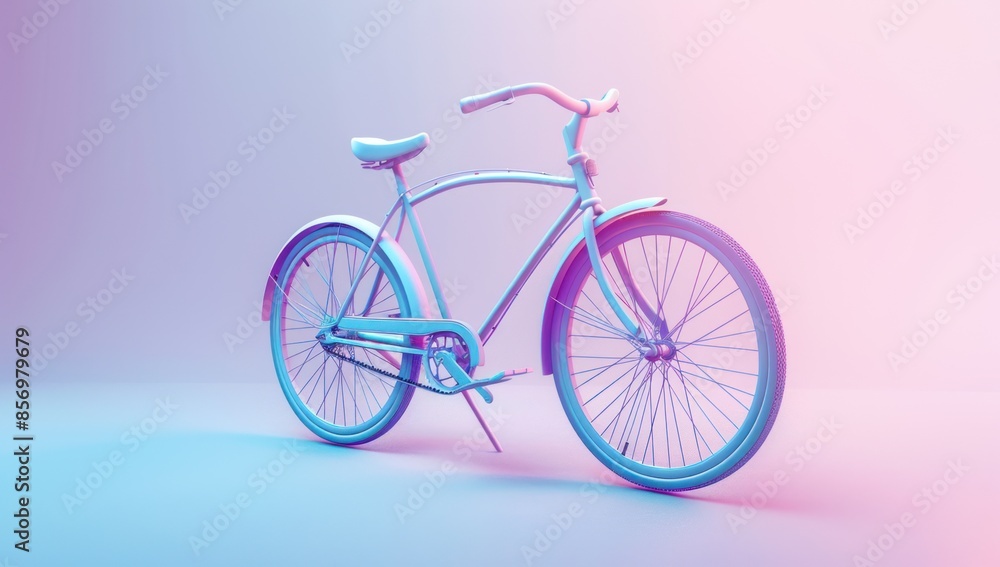 Blue Cruiser Bike in Neon Lighting Blue Cruiser Bike in Neon Lighting