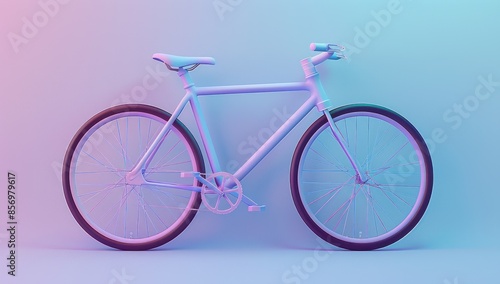 White Bicycle in a Blue and Purple Gradient Background © rak