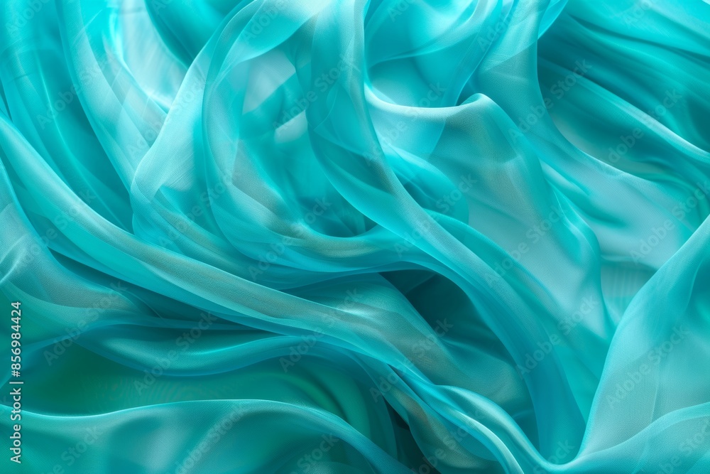 Smooth turquoise fabric waves texture Smooth turquoise fabric waves texture