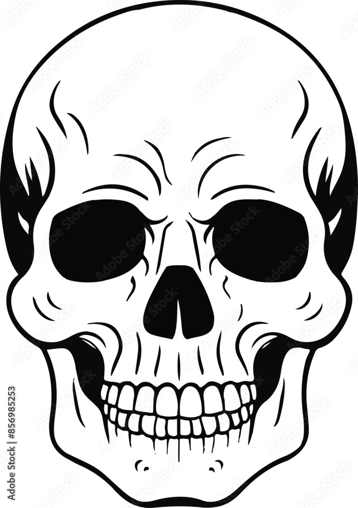 Fototapeta premium Skull and crossbones silhouette vector image