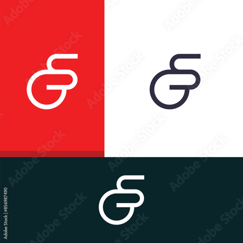 GS, SG letter logo design template elements. Modern abstract digital alphabet letter logo.