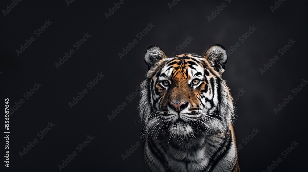 Fototapeta premium Tiger with a black background