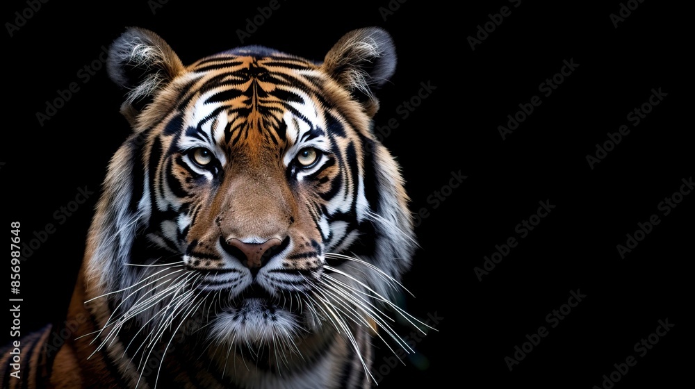 Fototapeta premium Tiger with a black background