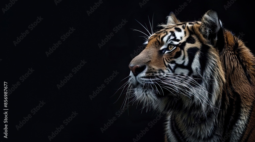 Fototapeta premium Tiger with a black background