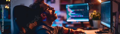 Weary Developer Yawning at ...