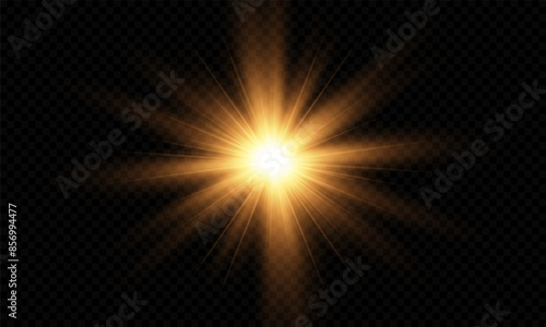 Vector transparent sunlight with special lens flare effect. png 