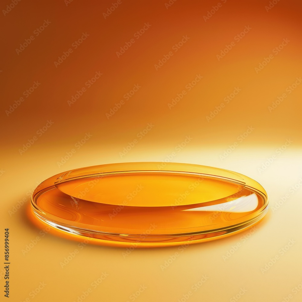 beautiful rendering of orange glass podium on orange background. Abstract minimal scene with empty stage for product presentation. beautiful rendering of orange glass podium on orange background. Abstract minimal scene with empty stage for product presentation.
