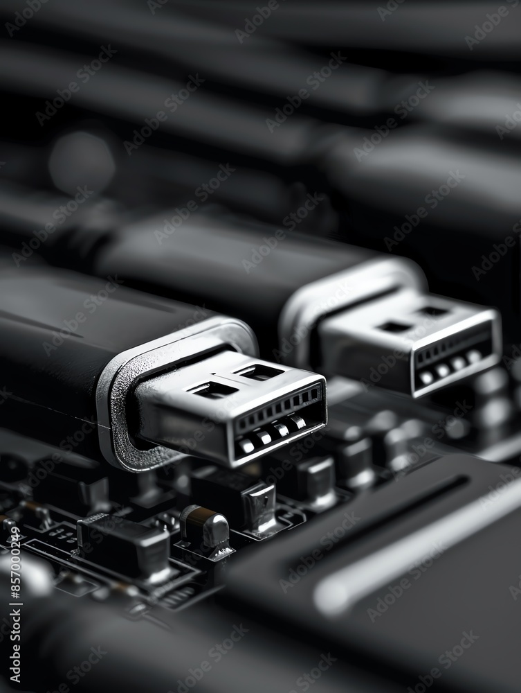 Closeup of modern electronic adapter, sleek design, Adapter Electronic, Hightech connectivity solution Closeup of modern electronic adapter, sleek design, Adapter Electronic, Hightech connectivity solution