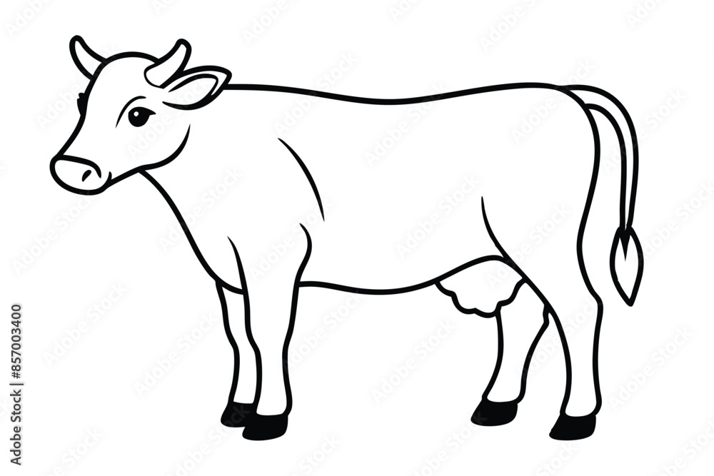 Cute Cow line art vector illustration Cute Cow line art vector illustration