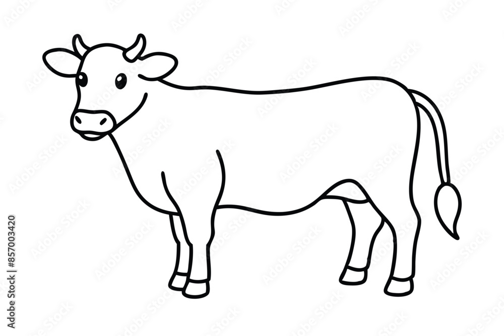 Cute Cow line art vector illustration Cute Cow line art vector illustration