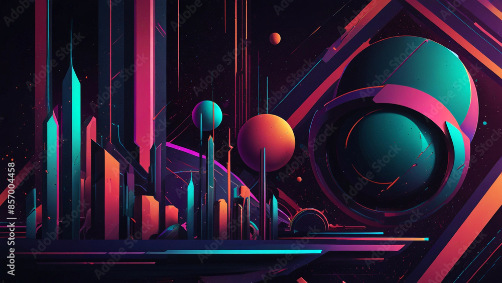 Abstract background combining retro and futuristic elements Abstract background combining retro and futuristic elements