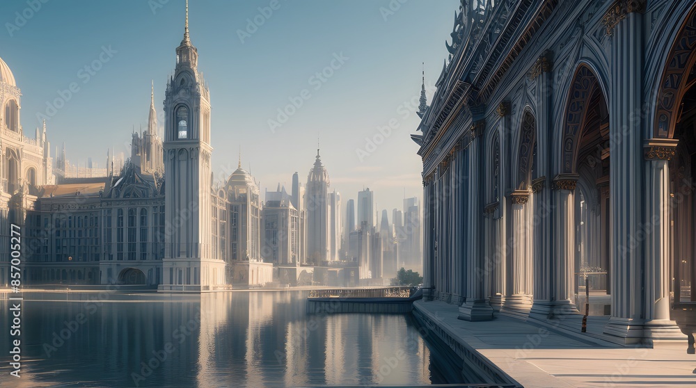 Naklejka premium stunning architectural photographs featuring grand, ornate buildings with majestic domes, intricate spires, and elaborate columns
