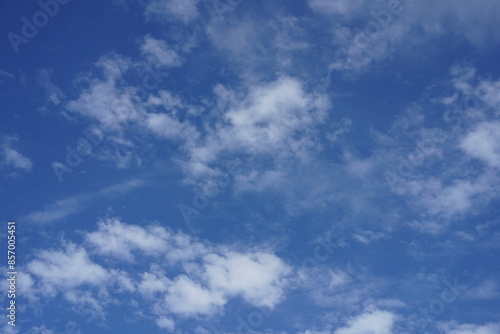 white clouds in summer blue sky