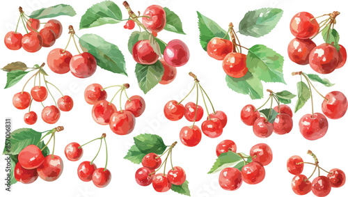 cherry watercolor clipart	