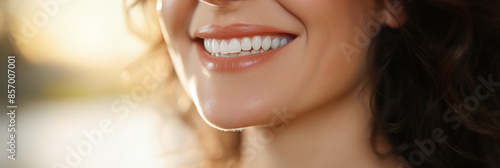 woman Healthy teeth, Smile, mouth and teeth whitening of female of wellness, fresh breath and happy tooth implant of dental implants and natural teeth for patients dental treatment 