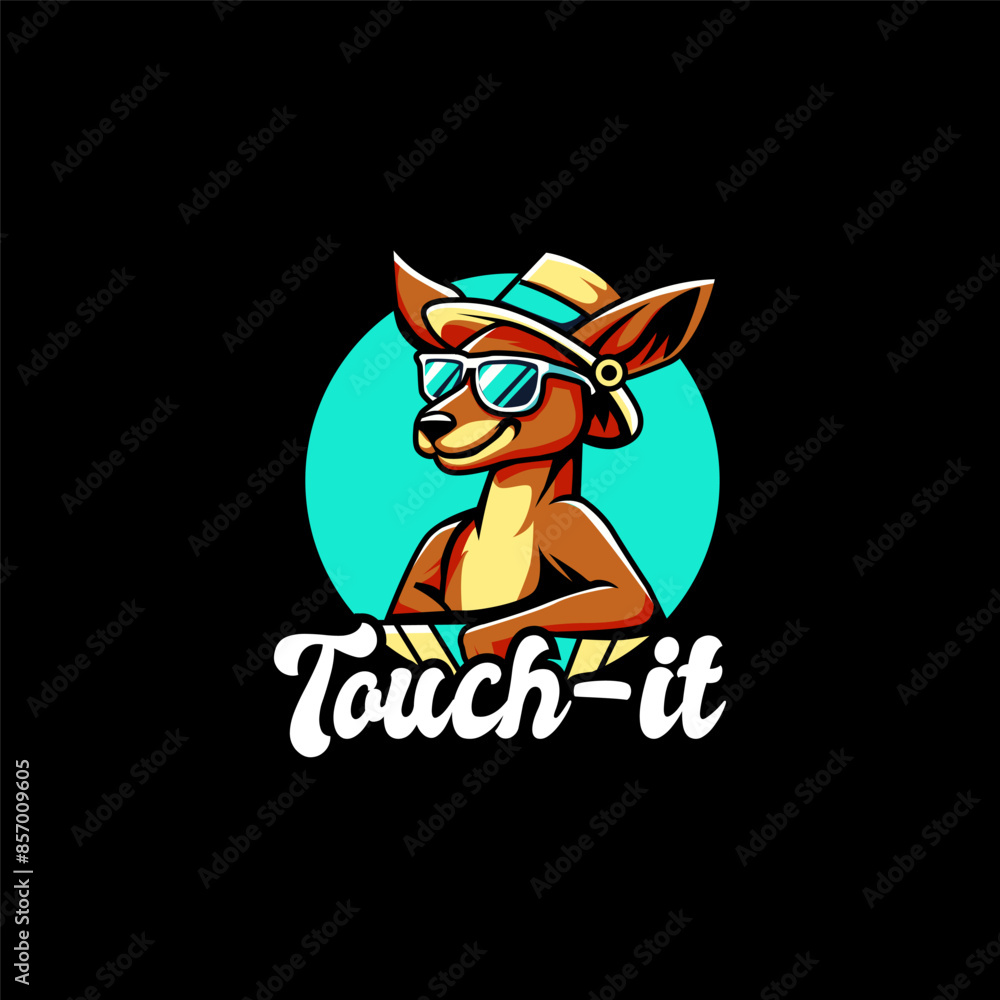 Kangaroo Illustration Logo Design Vector Kangaroo Illustration Logo Design Vector