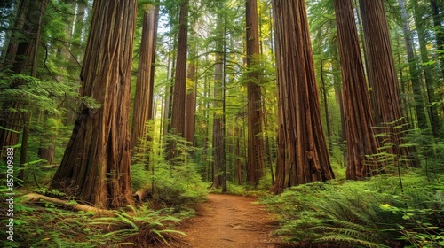 Imagine an ancient redwood forest. Picture the towering trees reaching up to the sky, their massive trunks and dense canopy creating a sense of awe and wonder as you walk among them.