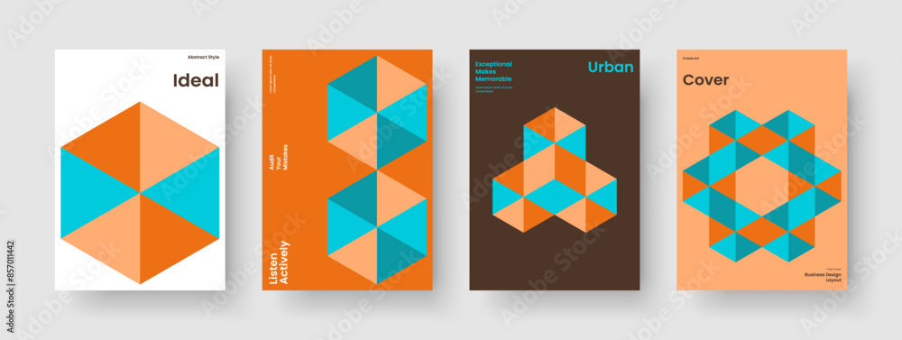 Obraz premium Geometric Poster Template. Modern Flyer Layout. Creative Banner Design. Report. Business Presentation. Book Cover. Brochure. Background. Journal. Handbill. Advertising. Leaflet. Magazine