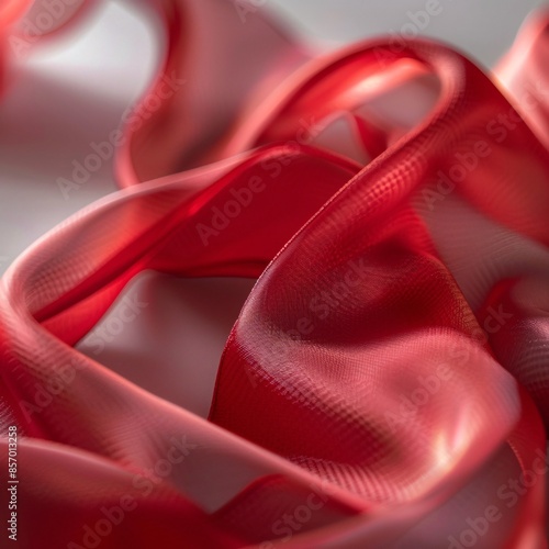 Detailed view of the smooth, silky texture of a ribbon