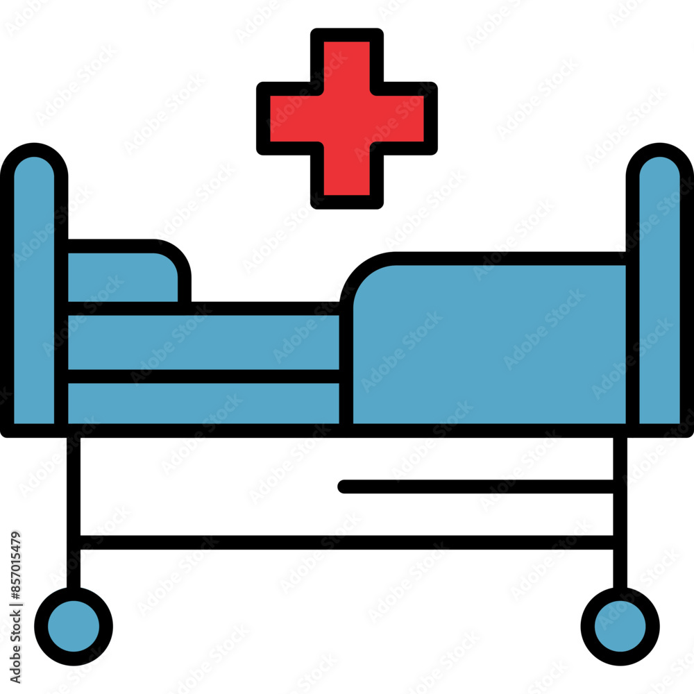 Fototapeta premium Hospital bed Icon
