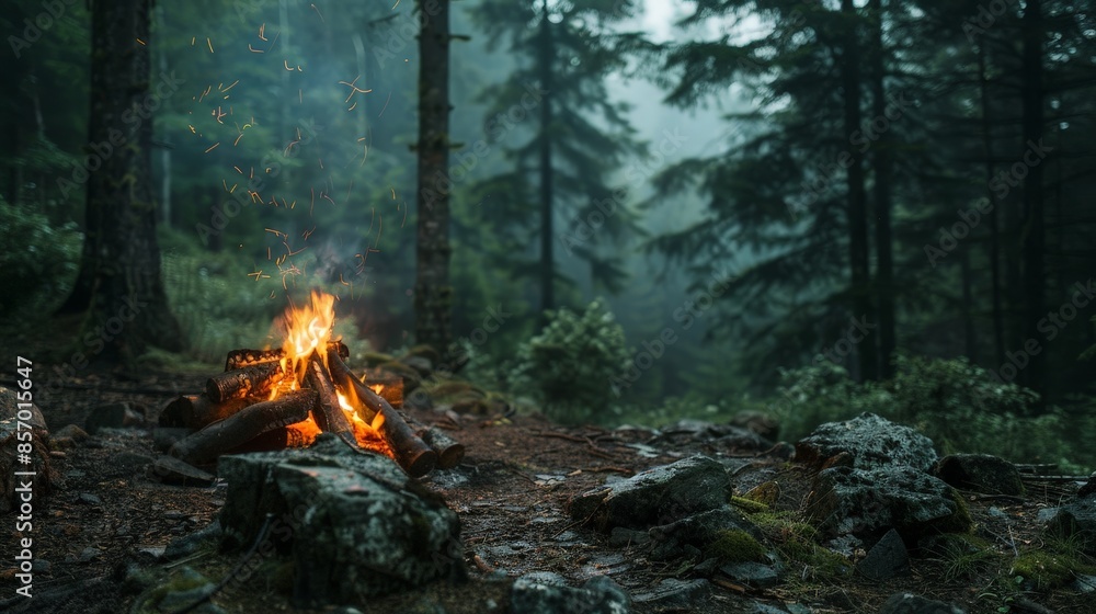 Picture an adventurous trek through a dense forest. Imagine setting up a campfire for warmth and cooking, with the firelight providing a sense of security in the vast, dark wilderness. Picture an adventurous trek through a dense forest. Imagine setting up a campfire for warmth and cooking, with the firelight providing a sense of security in the vast, dark wilderness.
