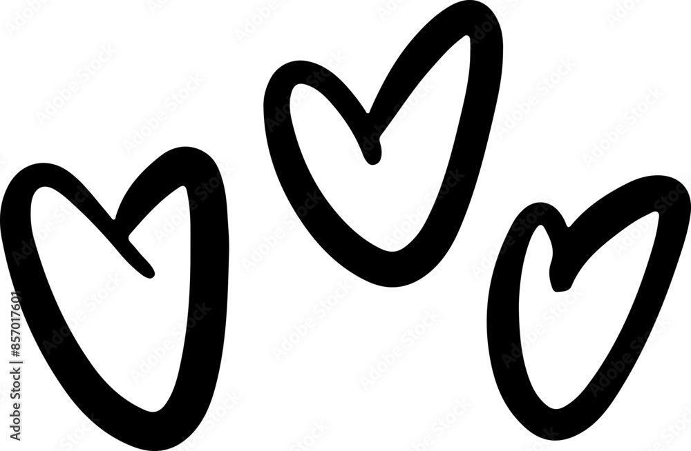 three hearts vector silhouette three hearts vector silhouette