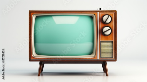 old vintage retro tv television on white background