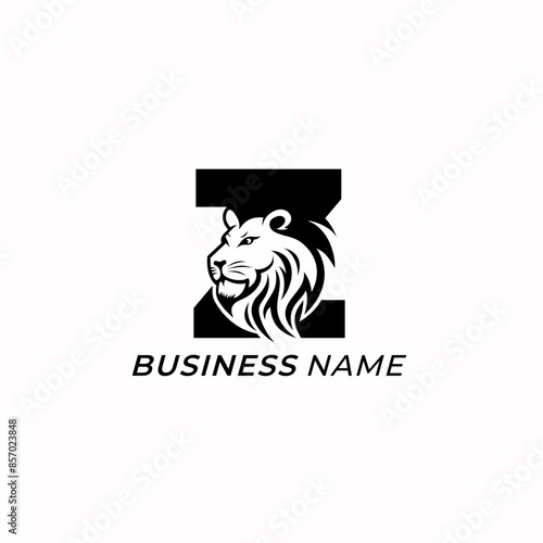 design logo creative letter Z and lion head