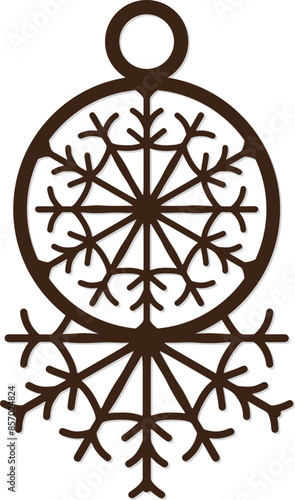 laser cut Personalised Snowflake Christmas Ornaments decoration