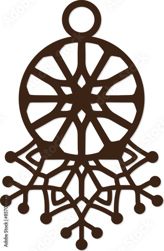 laser cut Personalised Snowflake Christmas Ornaments decoration