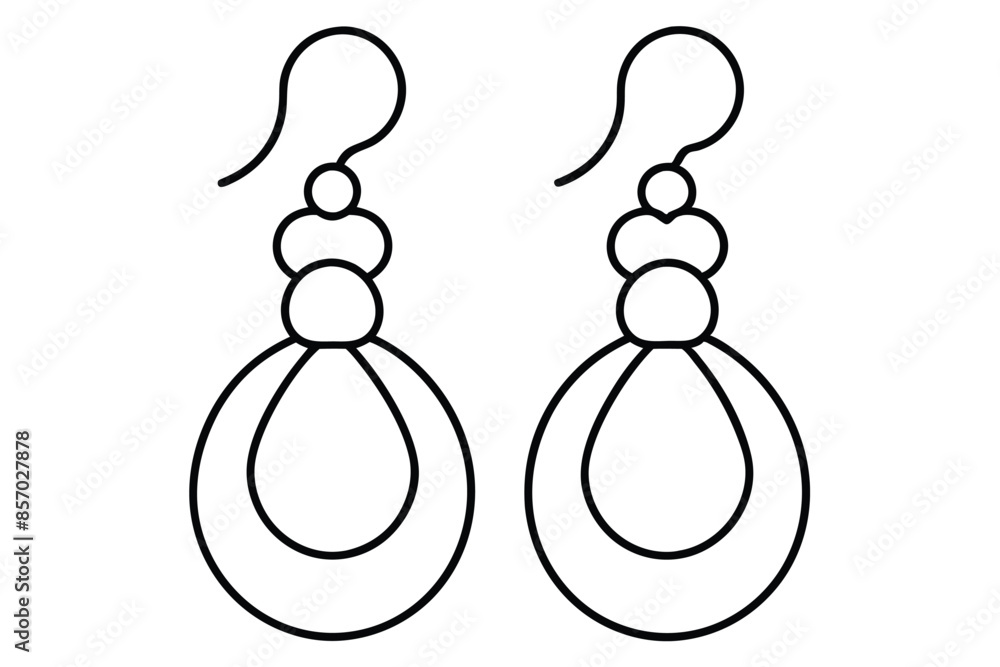 Earrings line art vector illustration Earrings line art vector illustration