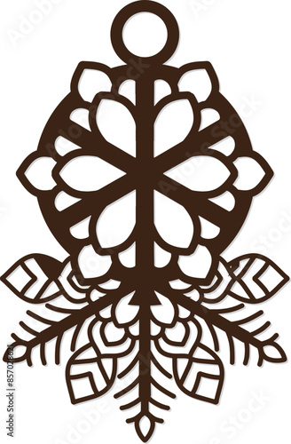 laser cut Personalised Snowflake Christmas Ornaments decoration