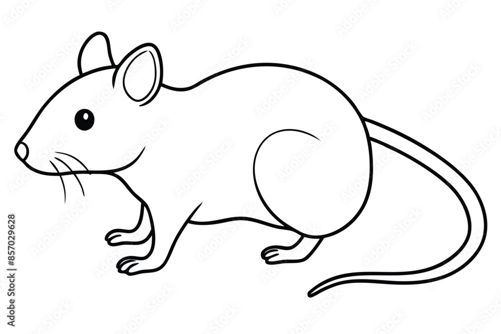 Mouse line art vector illustration Mouse line art vector illustration